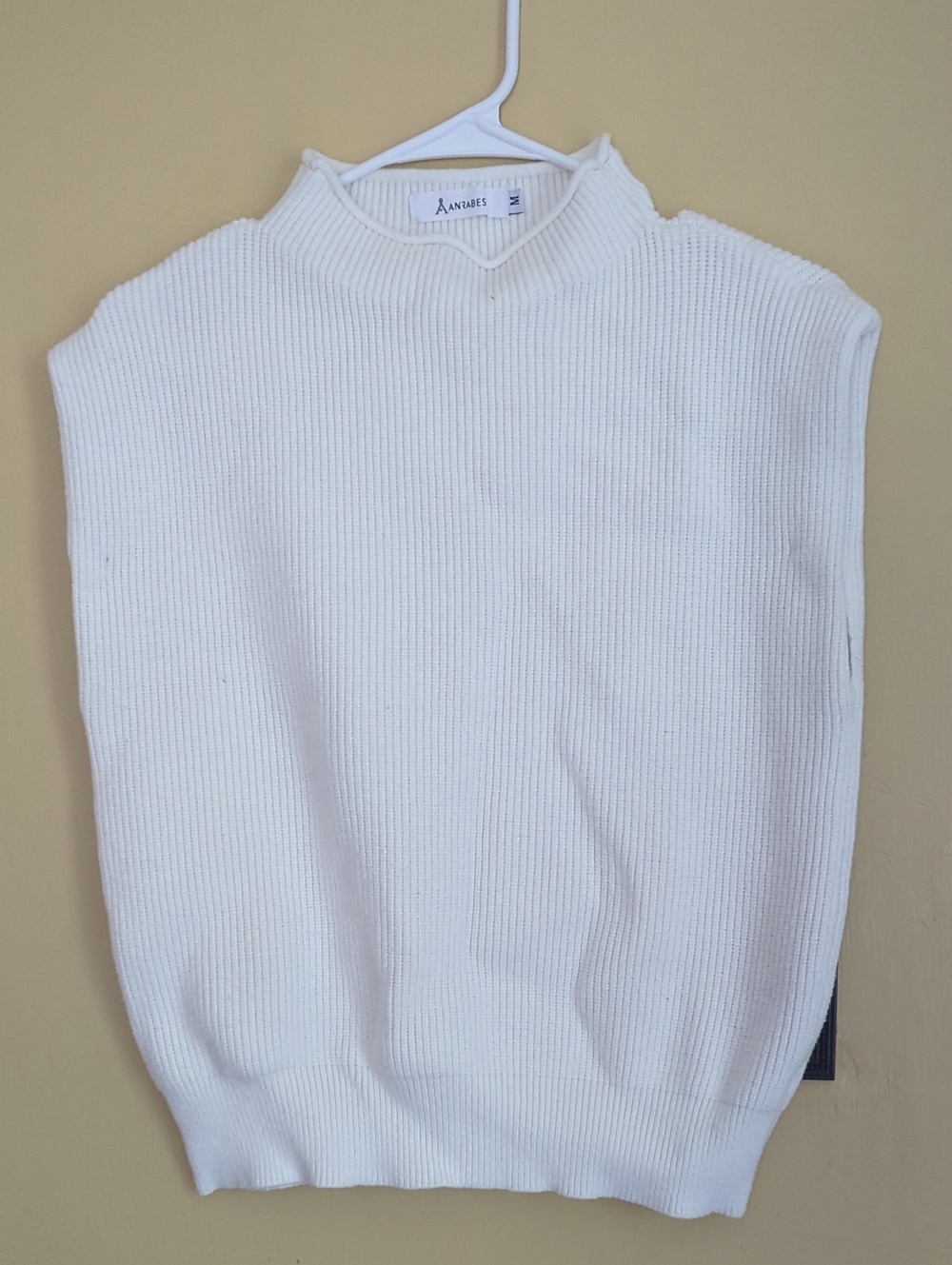 Anrabes M Mock Neck Sleeveless Sweater